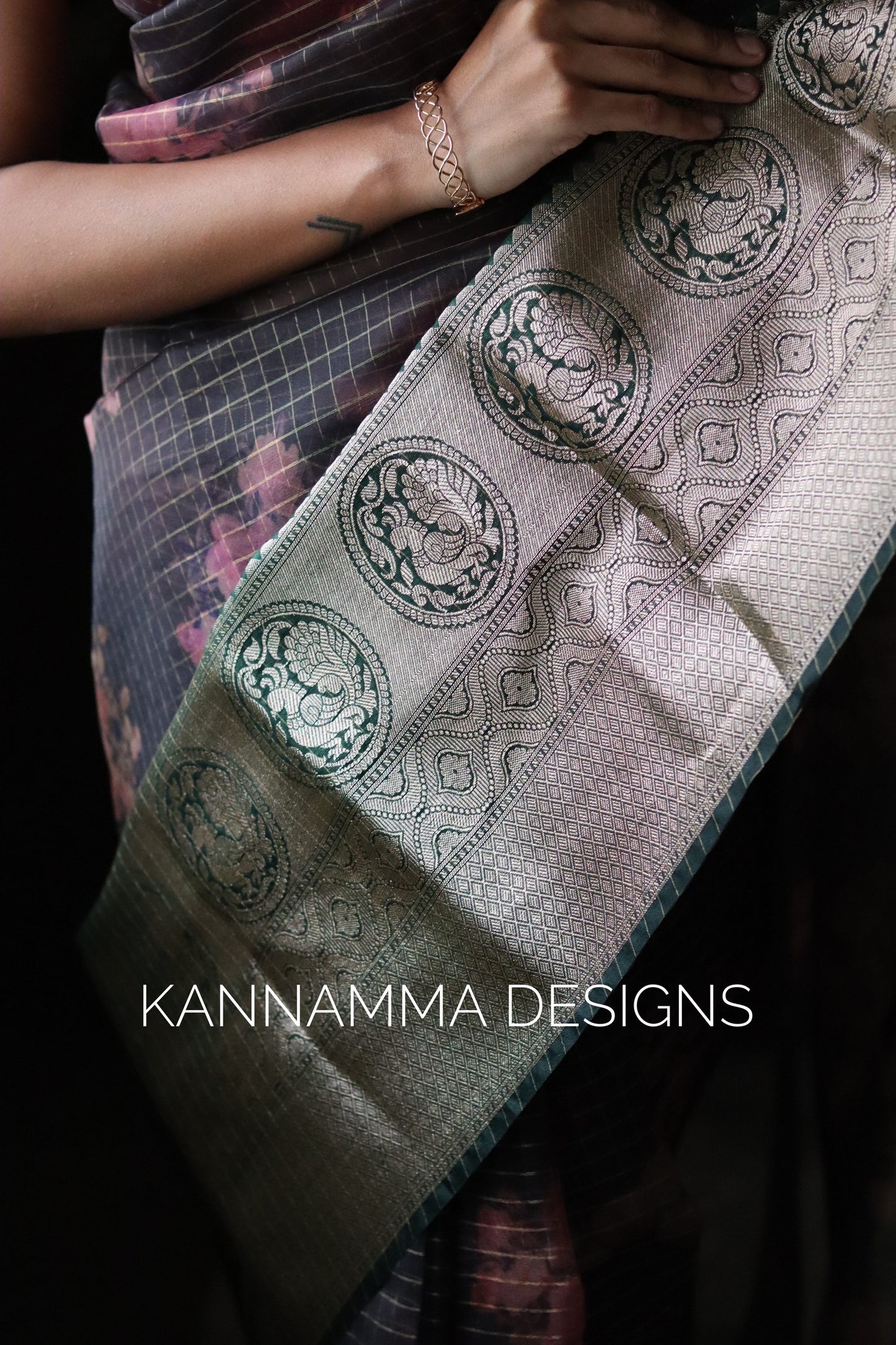 Kanchi Organza - Dark Green (KS155)