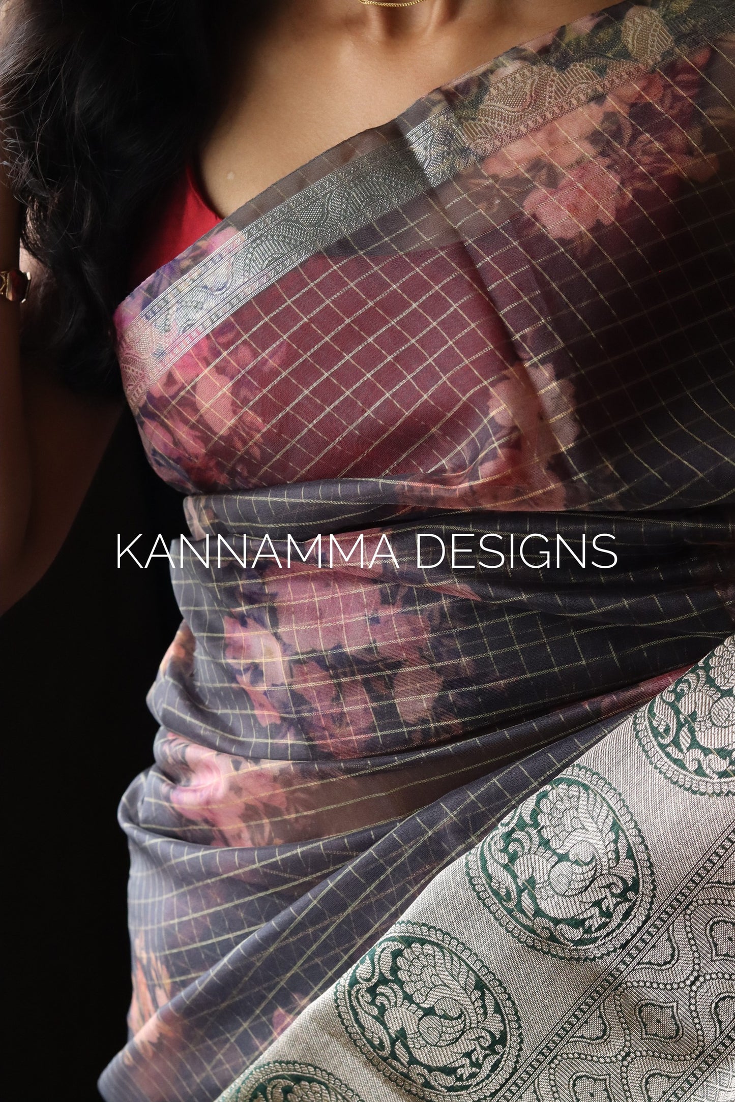 Kanchi Organza - Dark Green (KS155)