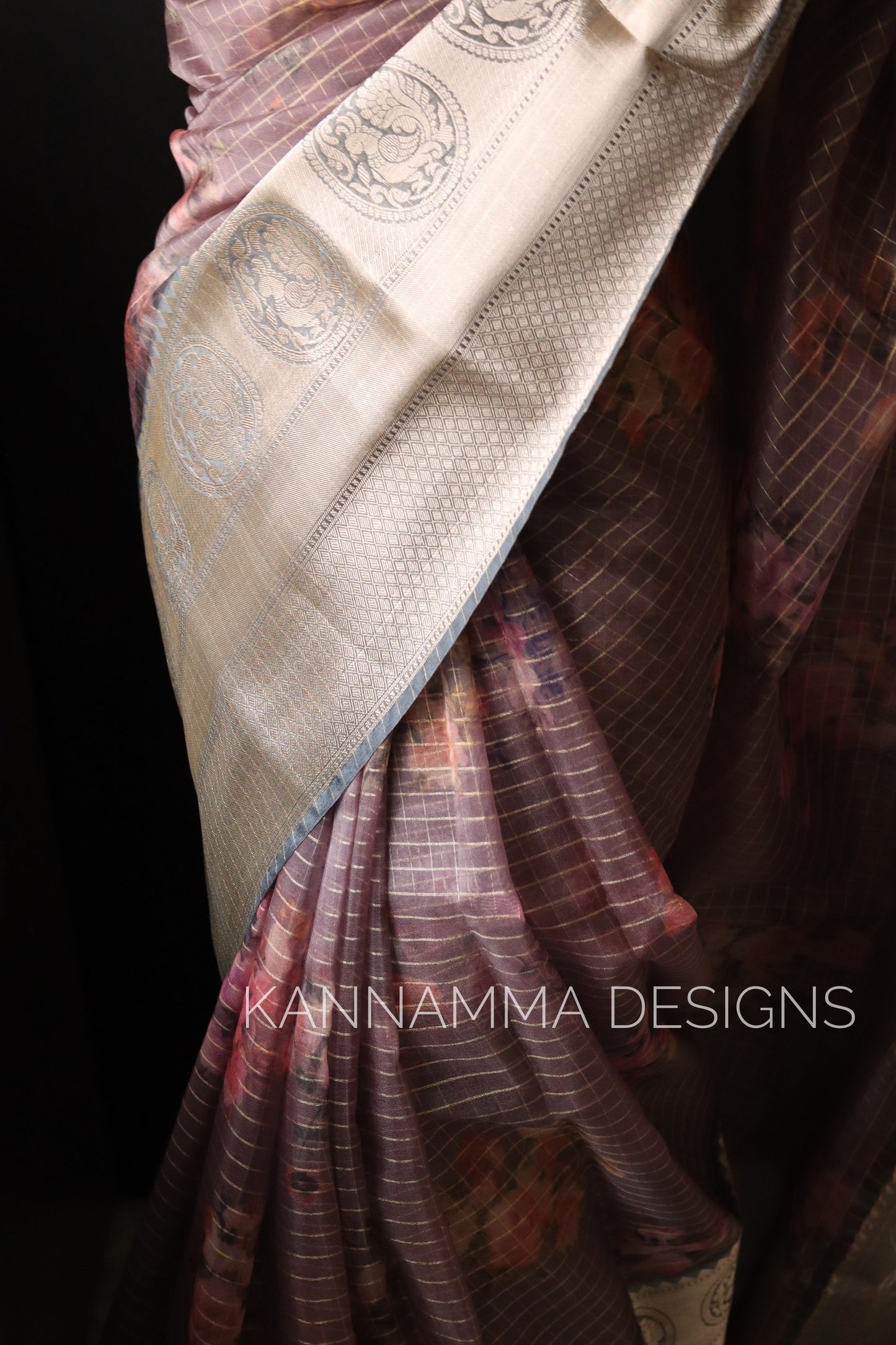 Kanchi Organzas - Purplish Grey (KS156)