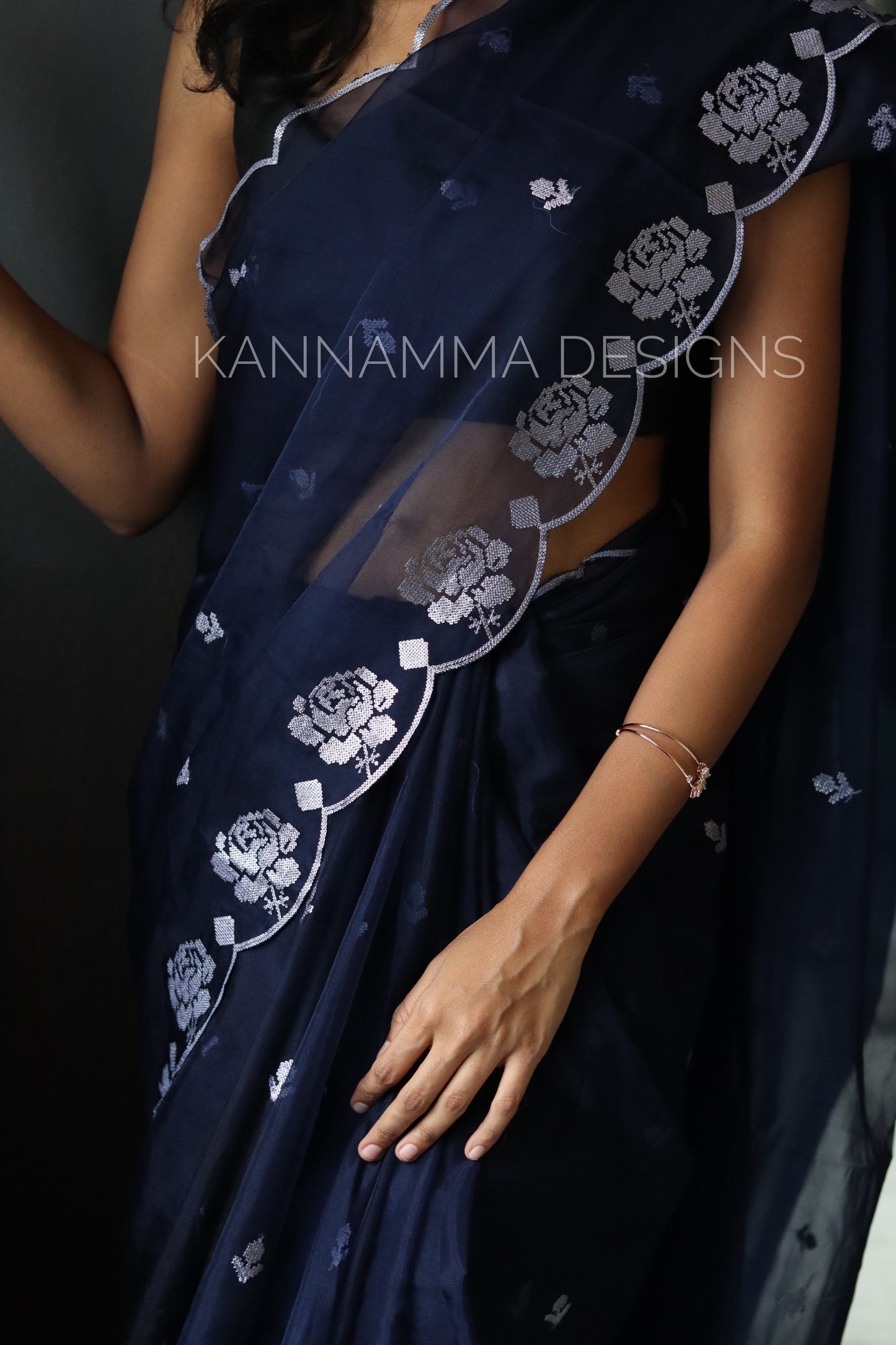 Delicate Organzas - Navy Blue (KS183)