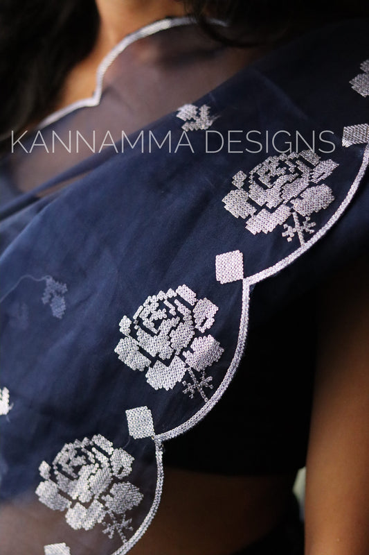 Delicate Organzas - Navy Blue (KS183)