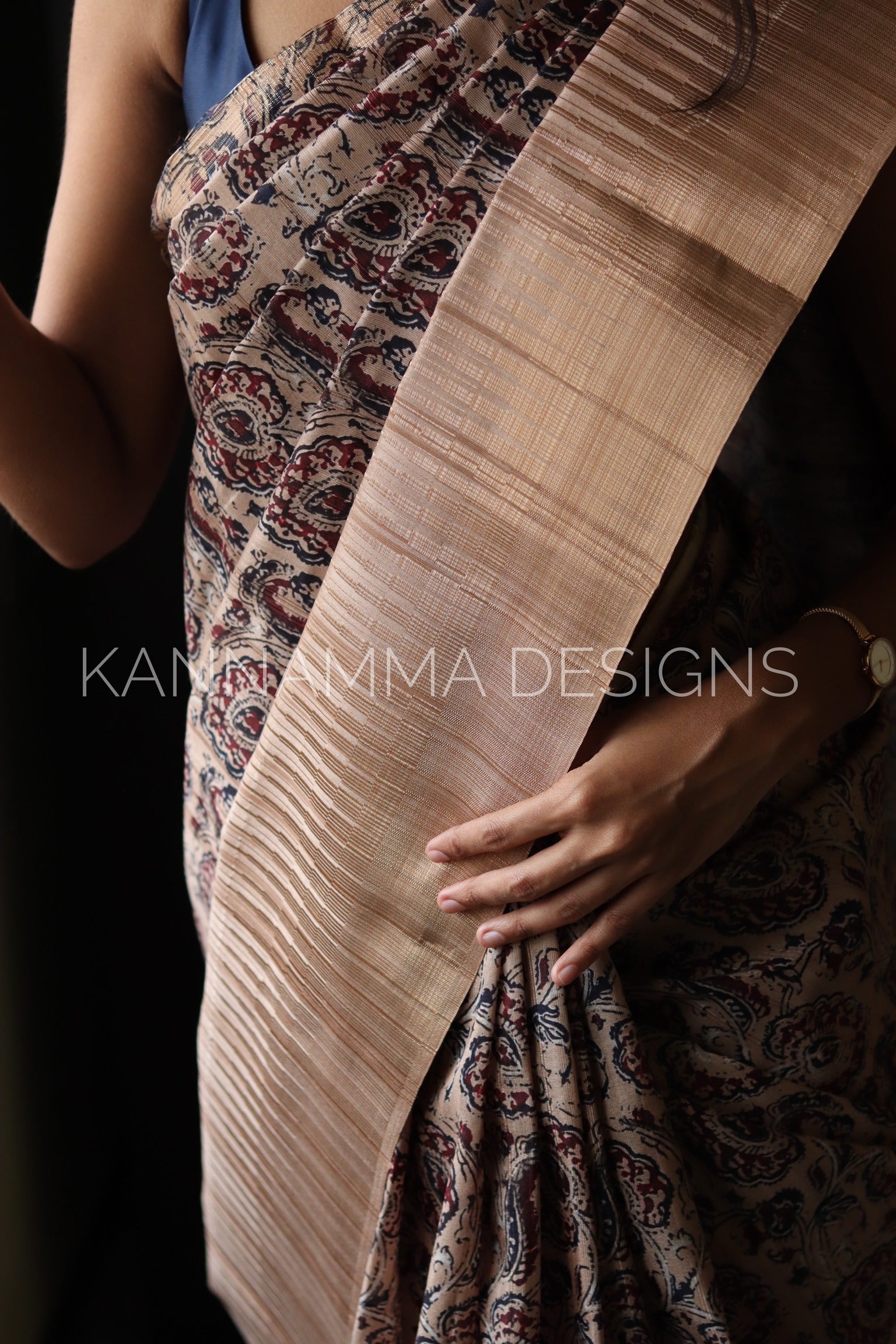 Printed soft semi tussar silk saree – www.vannamayil.com